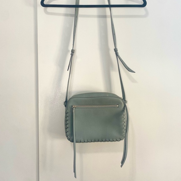 ALLSAINTS Kepi Braided Leather Blue Crossbody Bag - Picture 3 of 5